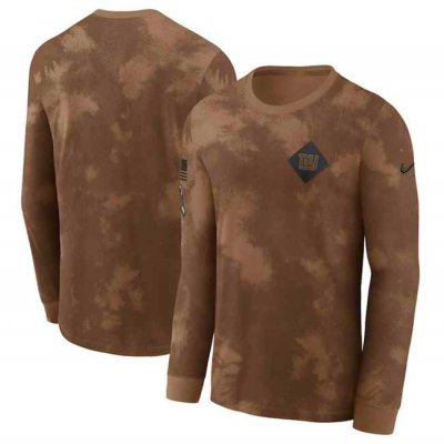 Men's New York Giants Brown 2023 Salute To Service Long Sleeve T-Shirt