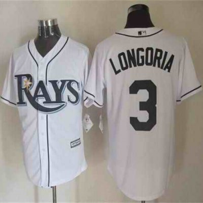 Rays #3 Evan Longoria White New Cool Base Stitched MLB Jersey