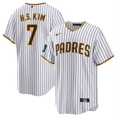 Men's San Diego Padres #7 Ha Seong Kim White 2024 World Tour Seoul Series Home Stitched Baseball Jersey