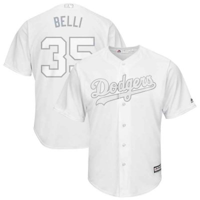 Men's Los Angeles Dodgers #35 Cody Bellinger Belli Majestic White 2019 Players' Weekend Replica Player Stitched MLB Jersey