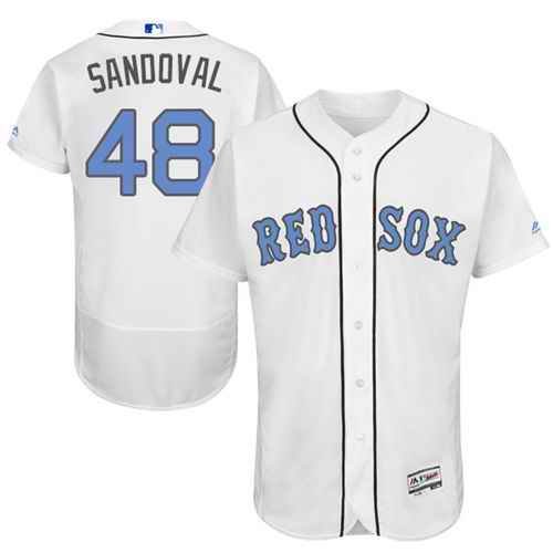 Red Sox #48 Pablo Sandoval White Flexbase Authentic Collection 2016 Father's Day Stitched MLB Jersey