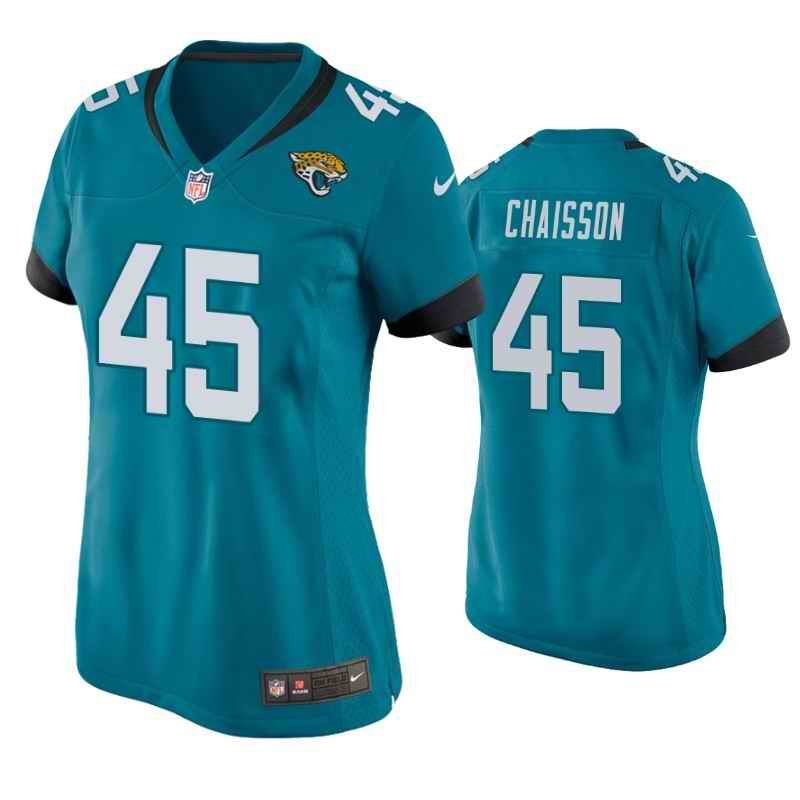 Women's Jacksonville Jaguars #45 K'Lavon Chaisson Blue  Stitched Jersey(Run Small)