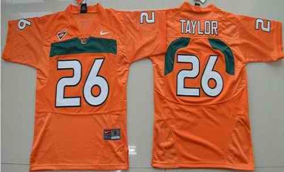 Hurricanes #26 Sean Taylor Orange Stitched Youth NCAA Jersey