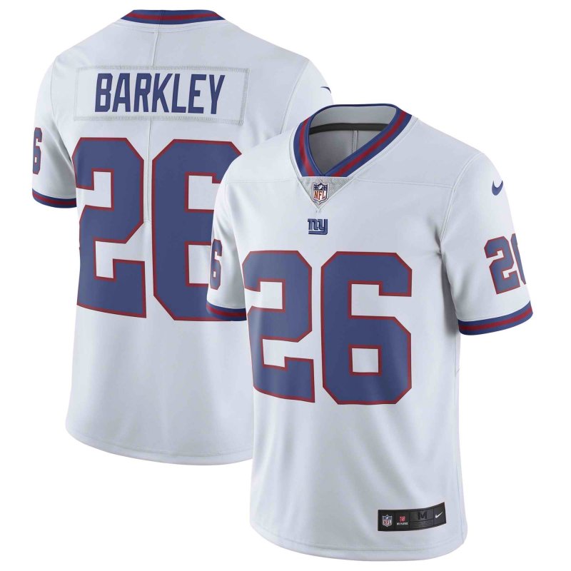 Youth New York Giants #26 Saquon Barkley White Limited Rush Stitched NFL Jersey