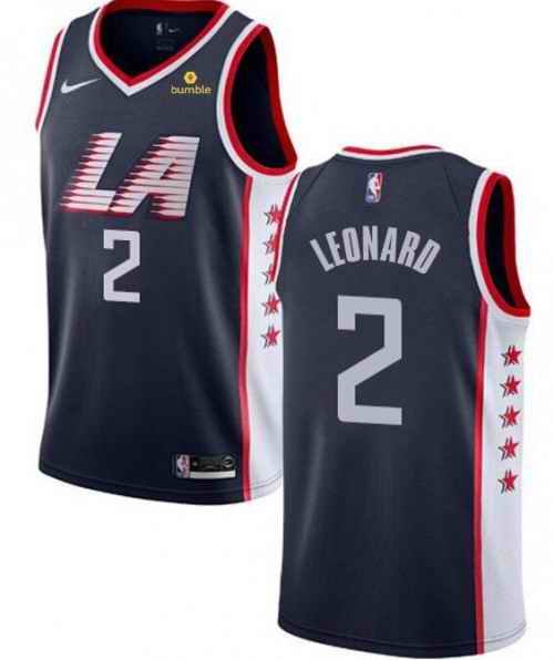 Men's Los Angeles Clippers #2 Kawhi Leonard Black Stitched NBA Jersey