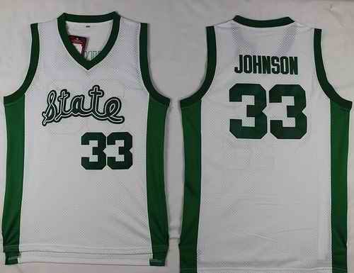 Spartans #33 Magic Johnson White Throwback Basketball Stitched NCAA Jersey