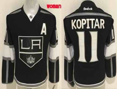 Kings #11 Anze Kopitar Black Women's Home Stitched NHL Jersey