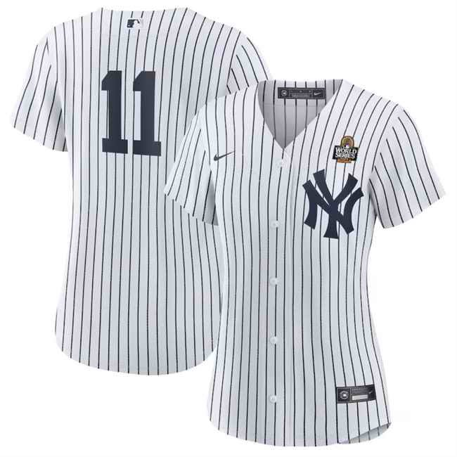 Women's New York Yankees #11 Anthony Volpe White 2024 World Series Cool Base Stitched Baseball Jersey(Run Small)