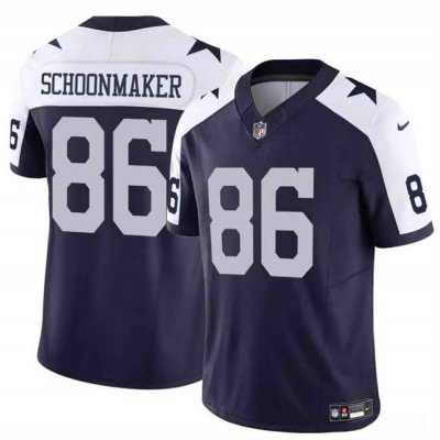 Men's Dallas Cowboys #86 Luke Schoonmaker Navy/White Thanksgiving Vapor Untouchable Limited Stitched Football Jersey