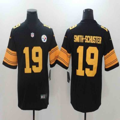 Men's Nike Pittsburgh Steelers #19 JuJu Smith-Schuster Black Limited Rush Stitched NFL Jersey