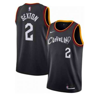 Men's Cleveland Cavaliers #2 Collin Sexton Black City Edition Stitched Jersey