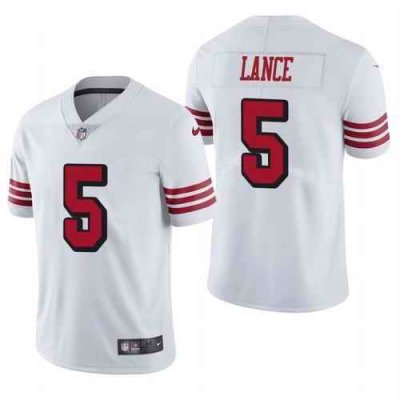 Youth San Francisco 49ers #5 Trey Lance New White Color Rush Limited Stitched Jersey