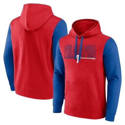 Men's Philadelphia Phillies Red Outline Fleece Pullover Hoodie