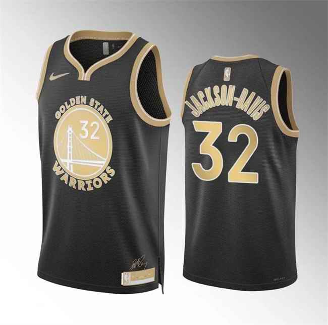 Men's Golden State Warriors #32 Trayce Jackson-Davis Black 2024 Select Series Stitched Basketball Jersey