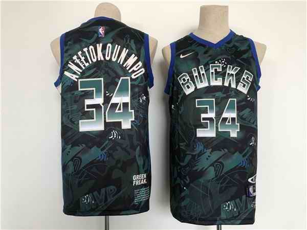 Men's Milwaukee Bucks #34 Giannis Antetokounmpo Stitched Basketball Jersey