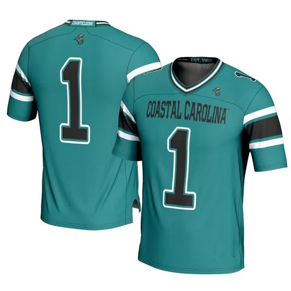 Youth Coastal Carolina Chanticleers #1 Teal Stitched Jersey