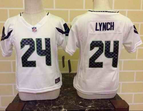 Toddler Nike Seahawks #24 Marshawn Lynch White Stitched NFL Elite Jersey