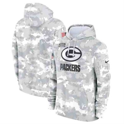 Men's Green Bay Packers 2024 Arctic Camo Salute to Service Club Fleece Pullover Hoodie