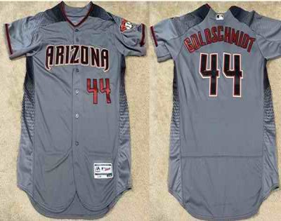 Men's Arizona Diamondbacks Customized Gray Flex Base Stitched Jersey