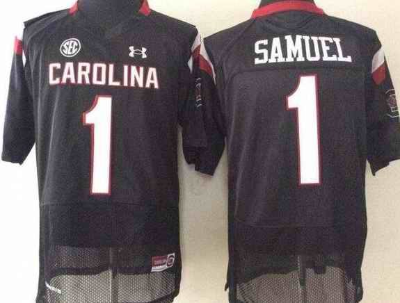 Men's South Carolina Fighting Gamecocks #1 Deebo Samuel Black Stitched Jersey