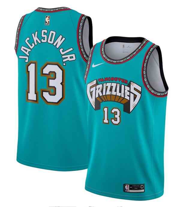 Men's Memphis Grizzlies #13 Jaren Jackson Jr. Green Stitched NBA Jersey