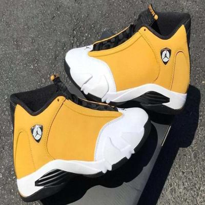 Men's Running weapon Air Jordan 14 Yellow Shoes 014