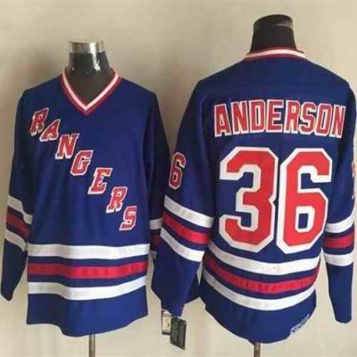 Rangers #36 Glenn Anderson Blue CCM Heroes of Hockey Alumni Stitched NHL Jersey