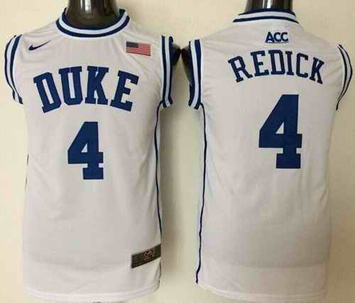 Blue Devils #4 J.J. Redick White Basketball New Stitched NCAA Jersey