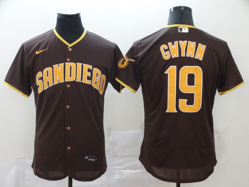 Men's San Diego Padres #19 Tony Gwynn Coffee Flex Base Stitched MLB Jersey