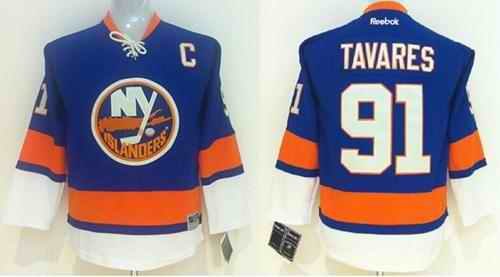 Islanders #91 John Tavares Light Blue Stitched Youth NHL Jersey