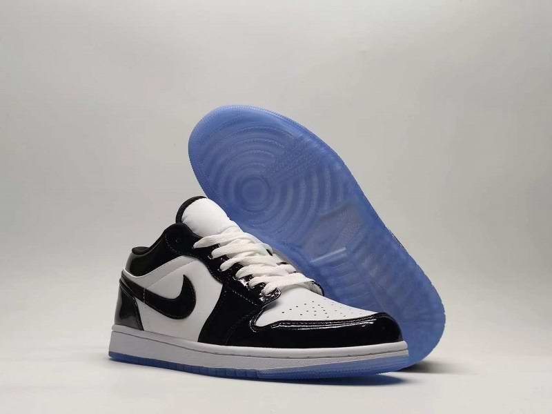 Men's Running Weapon Air Jordan 1 Black/White Shoes 0403