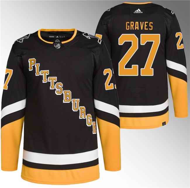 Men's Pittsburgh Penguins #27 Ryan Graves Black 2021/22 Alternate Primegreen Stitched Jersey