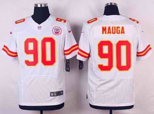 Nike Chiefs #90 Josh Mauga White Men's Stitched NFL Elite Jersey