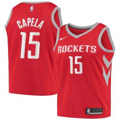 Men's Houston Rockets #15 Clint Capela Red Icon Edition Stitched Jersey