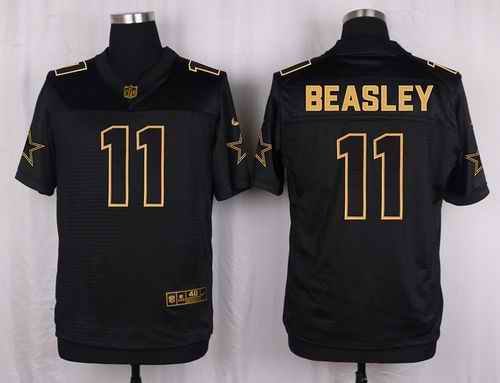 Nike Cowboys #11 Cole Beasley Black Men's Stitched NFL Elite Pro Line Gold Collection Jersey