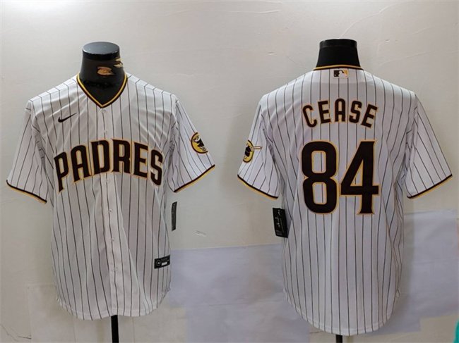 Men's San Diego Padres #84 Dylan Cease White Cool Base Stitched Baseball Jersey