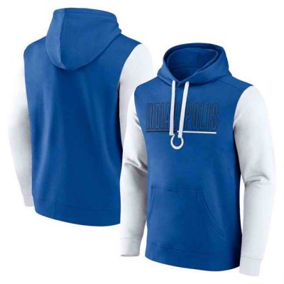 Men's Indianapolis Colts Blue/White Outline Pullover Hoodie