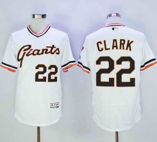 Youth Giants #22 Will Clark White Flexbase Authentic Collection Cooperstown Stitched MLB Jersey