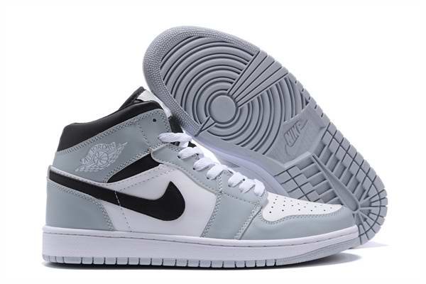 Women's Running Weapon Air Jordan 1 Grey/White Shoes 0130