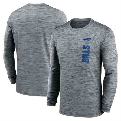 Men's Buffalo Bills Grey 2024 Sideline Team Velocity Performance Long Sleeve T-Shirt