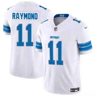 Men's Detroit Lions #11 Kalif Raymond White 2024 F.U.S.E. Vapor Limited Stitched Jersey