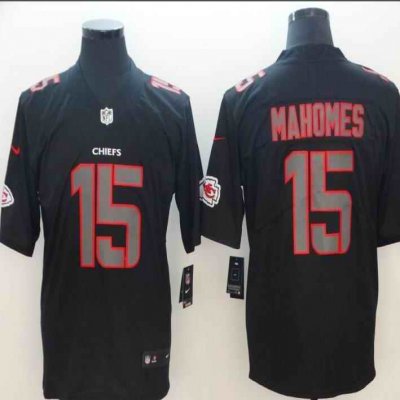 Men's Kansas City Chiefs #15 Patrick Mahomes Black 2018 Black Impact Limited Stitched NFL Jersey