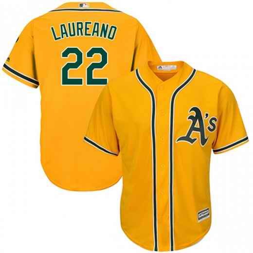 Men's Oakland Athletics #22 Ram'n Laureano Yellow Stitched MLB Jersey