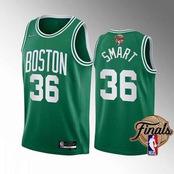 Men's Boston Celtics #36 Marcus Smart 2021/22 Black Golden Edition 75th Anniversary Diamond Logo Stitched Basketball Jersey