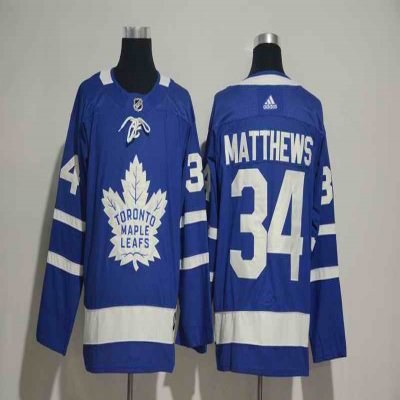 Men's Toronto Maple Leafs #34 Auston Matthews Blue Adidas Stitched NHL Jersey