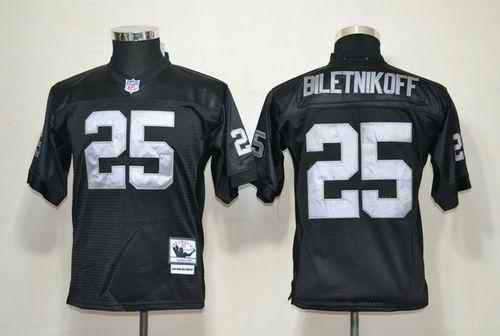 Mitchell And Ness Raiders #25 Fred Biletnikoff Black Throwback Stitched Youth NFL Jersey