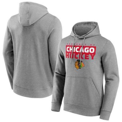 Men's Chicago Blackhawks Grey Gain Ground Hoodie