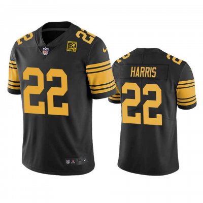 Men's Pittsburgh Steelers #22 Najee Harris Black 2023 50th Anniversary Color Rush  Limited Jersey