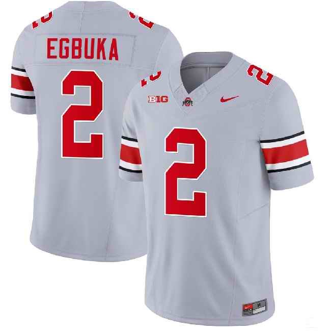 Men's Ohio State Buckeyes #2 Emeka Egbuka Gray 2023 F.U.S.E. Limited Stitched Jersey