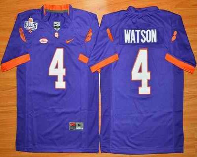 Tigers #4 Deshaun Watson Purple 1975-1978 Fuller Stitched Youth NCAA Jersey